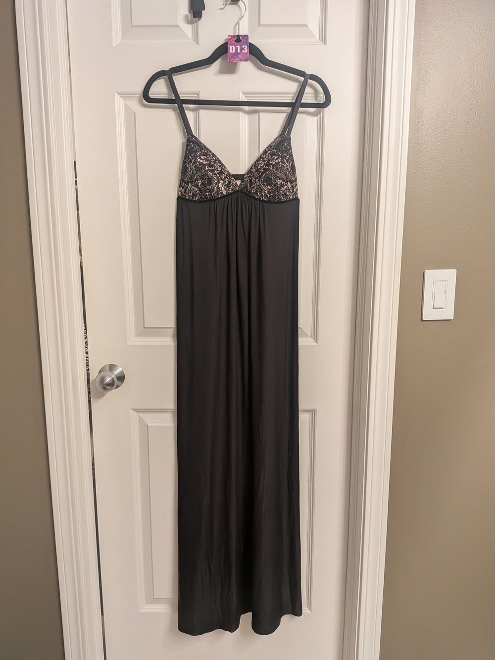 Black Lace-Trim Long Chemise Slip - Women Intimates